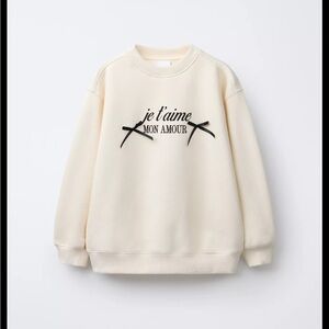 Zara Cream Sweater with Black Text